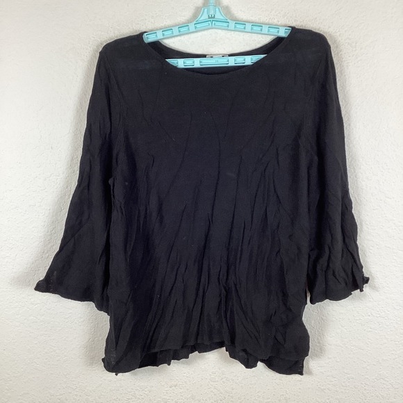 J. Jill Sweaters - J.Jill Womens Sweater Sz L Large Petite 3/4 Sleeve Solid Black Excellent